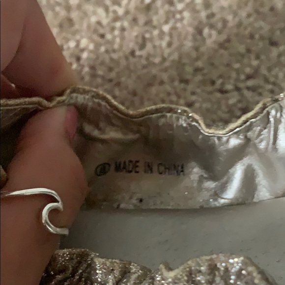 Gold Glitter Ballet Flats - Picture 2 of 4